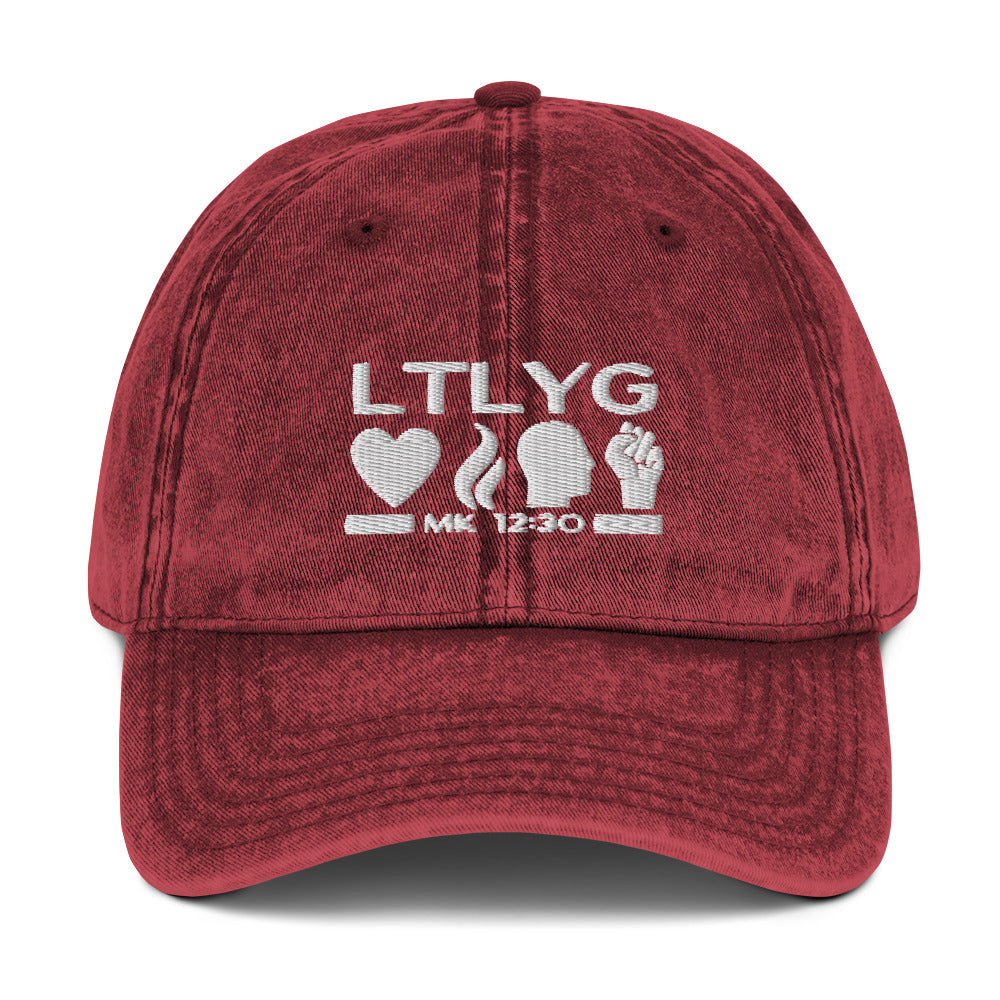 Mark 12:30 Love the Lord Your God Vintage Cotton Twill Cap