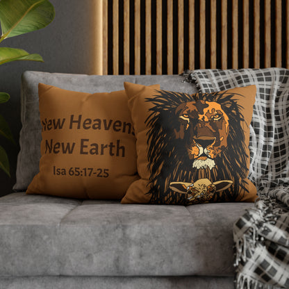 Isaiah 65:17-25 New Heavens and a New Earth Polyester Square Pillow Case