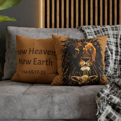 Isaiah 65:17-25 New Heavens and a New Earth Polyester Square Pillow Case