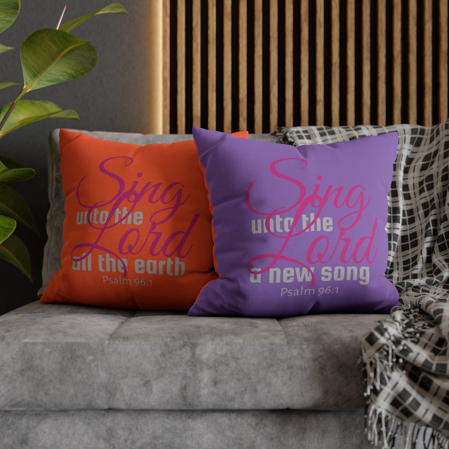 Psalm 96:1 Sing unto the Lord Polyester Square Pillow Case