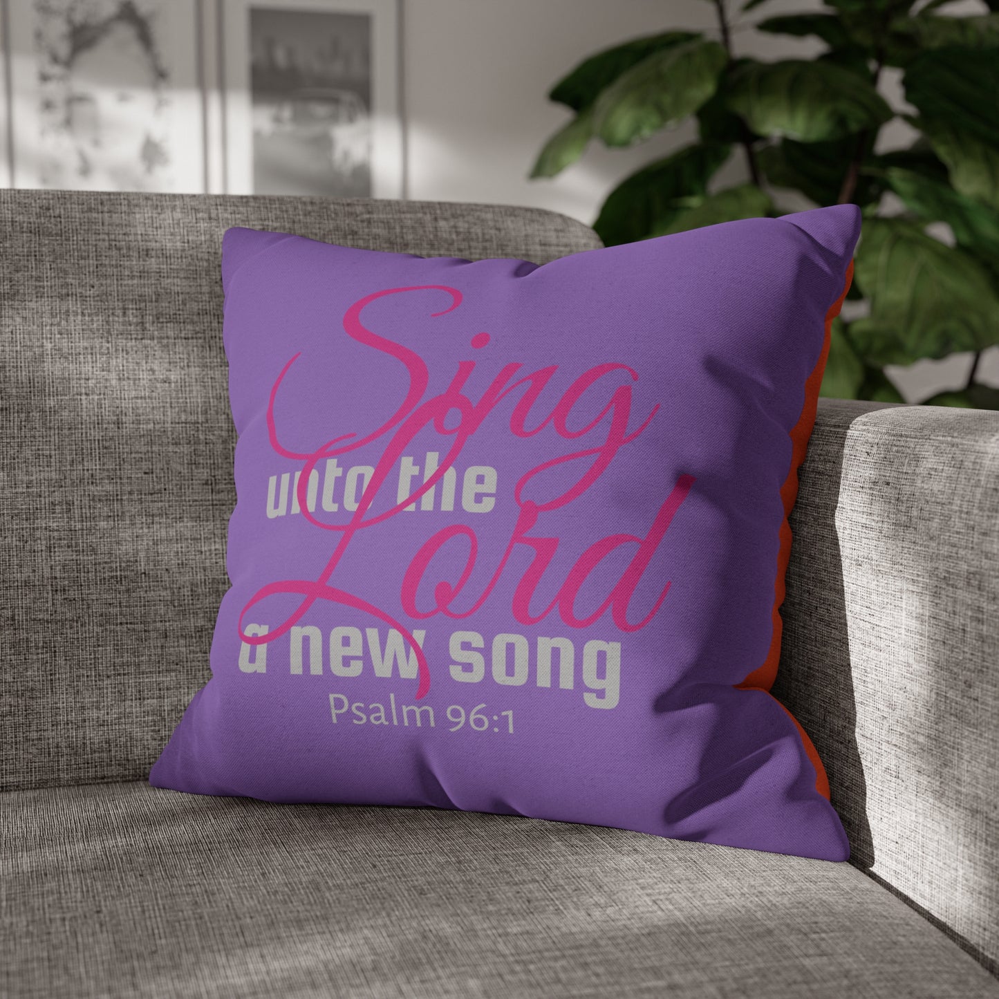 Psalm 96:1 Sing unto the Lord Polyester Square Pillow Case