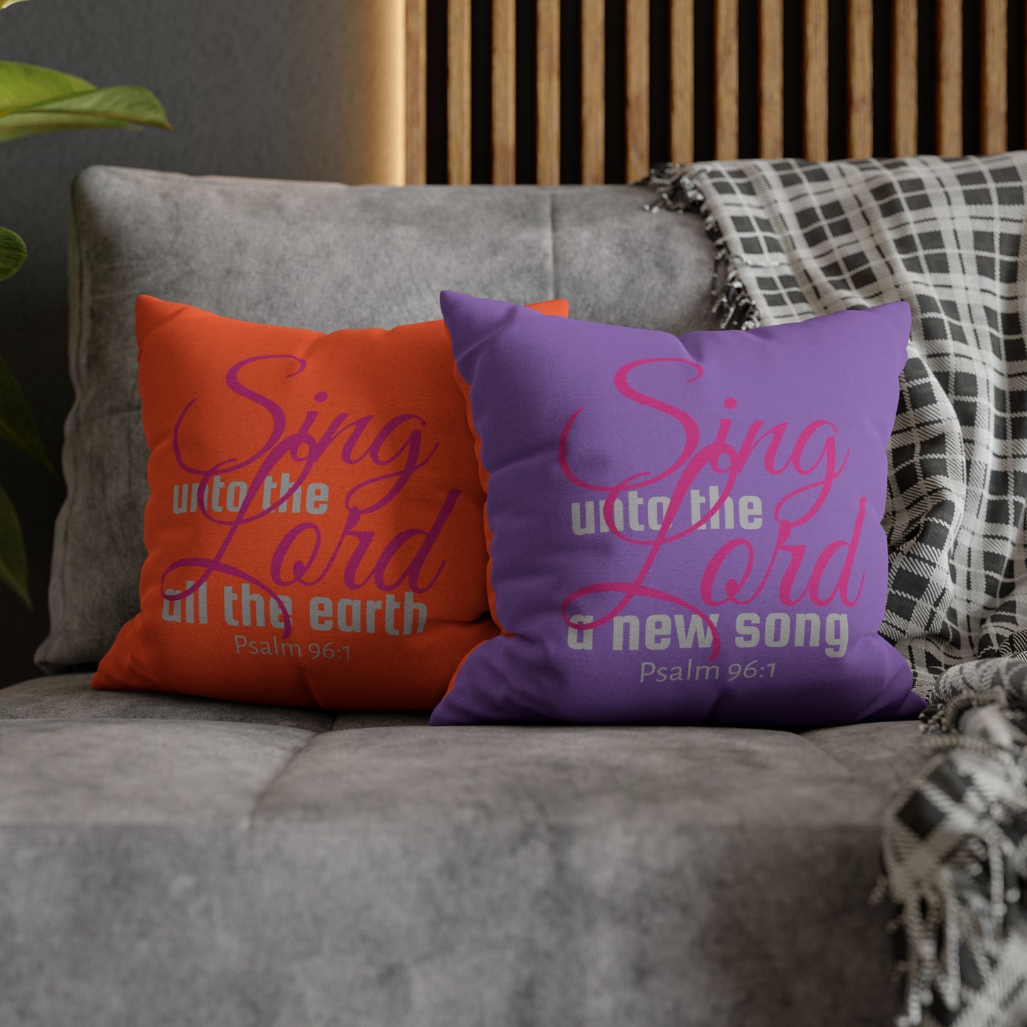 Psalm 96:1 Sing unto the Lord Polyester Square Pillow Case