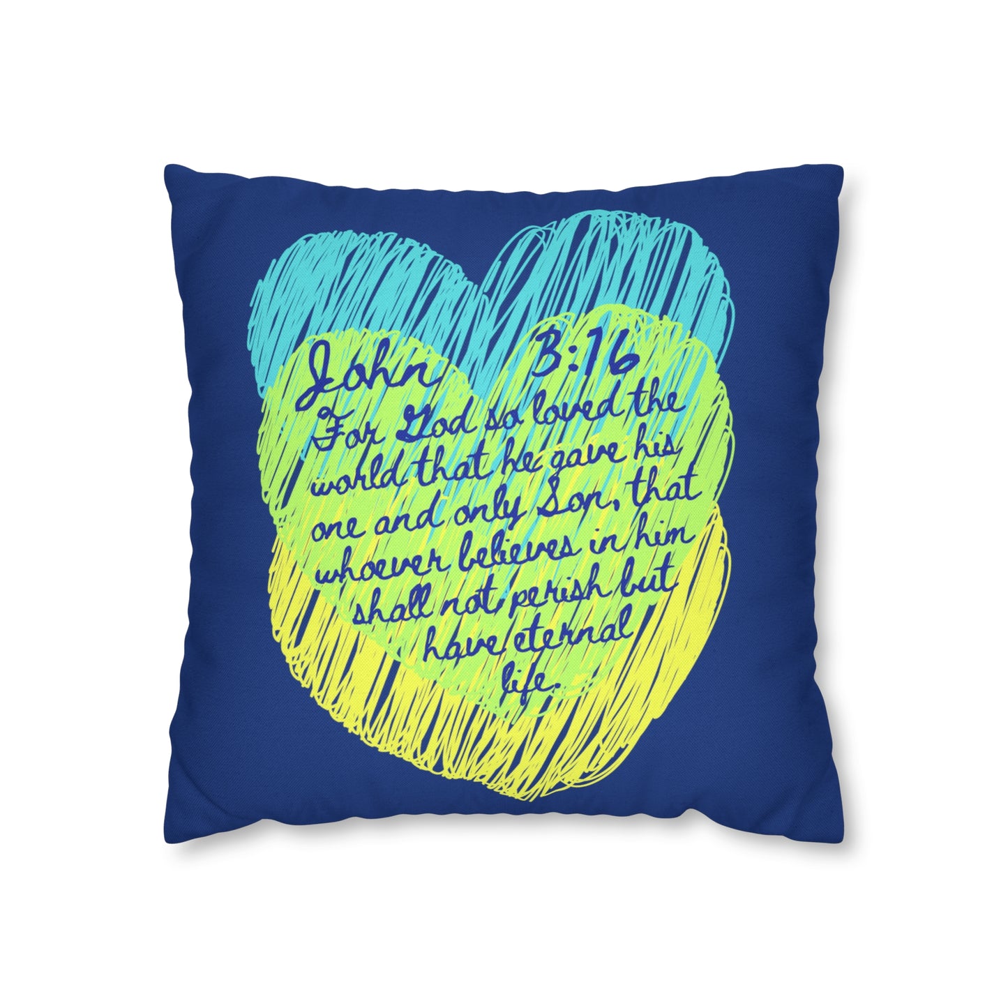 John 3:16 For God So Loved The World Polyester Square Pillow Case - Customizeable!