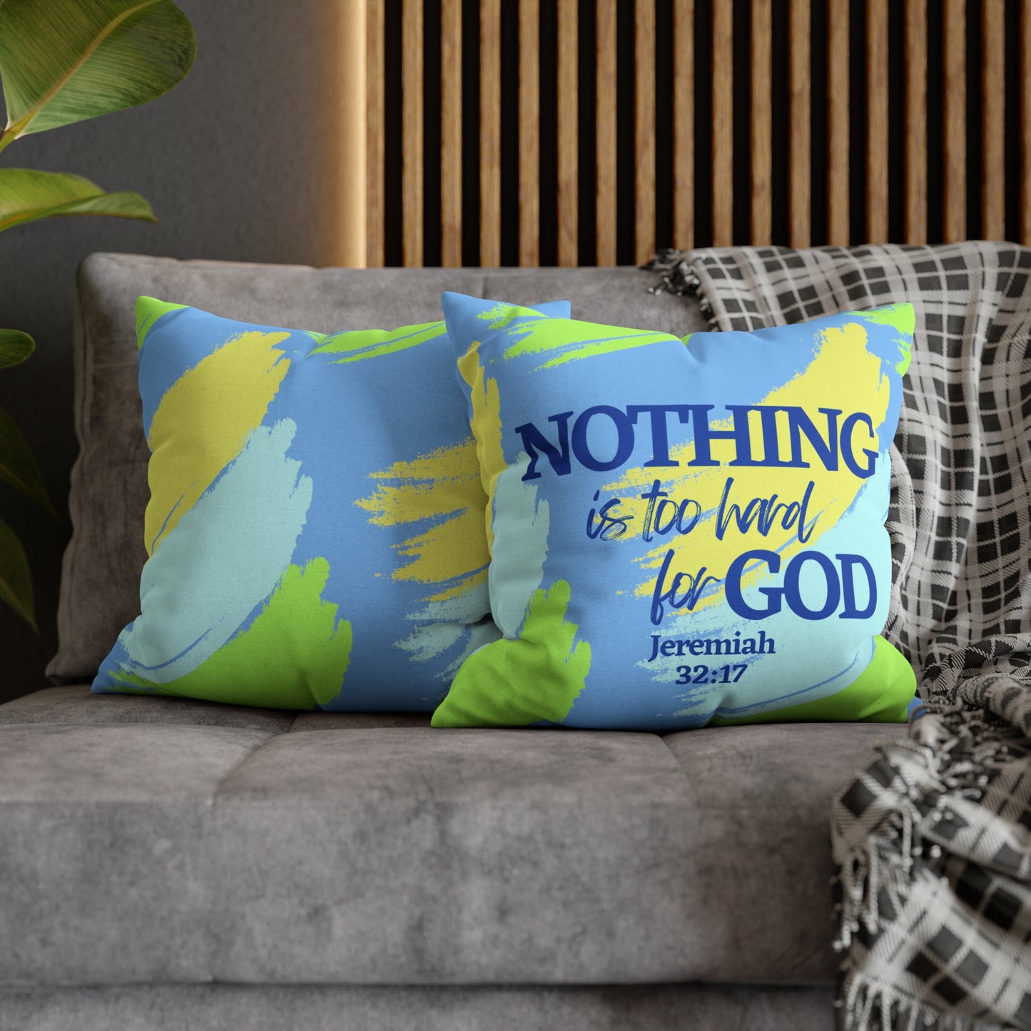 Jeremiah 32:17 Nothing is Too Hard for God Polyester Square Pillow Case