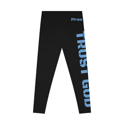 Proverbs 3:5 Trust God Stretchy Leggings (Blue)