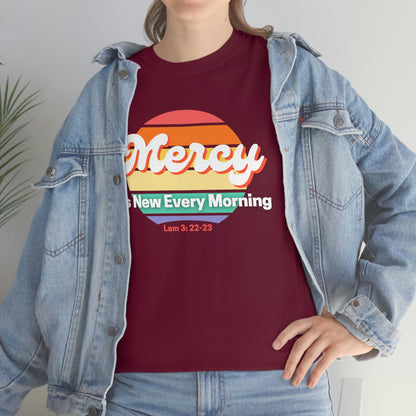 Lamentations 3:22-23 His Mercies Are New Every Morning - Unisex Heavy Cotton Tee