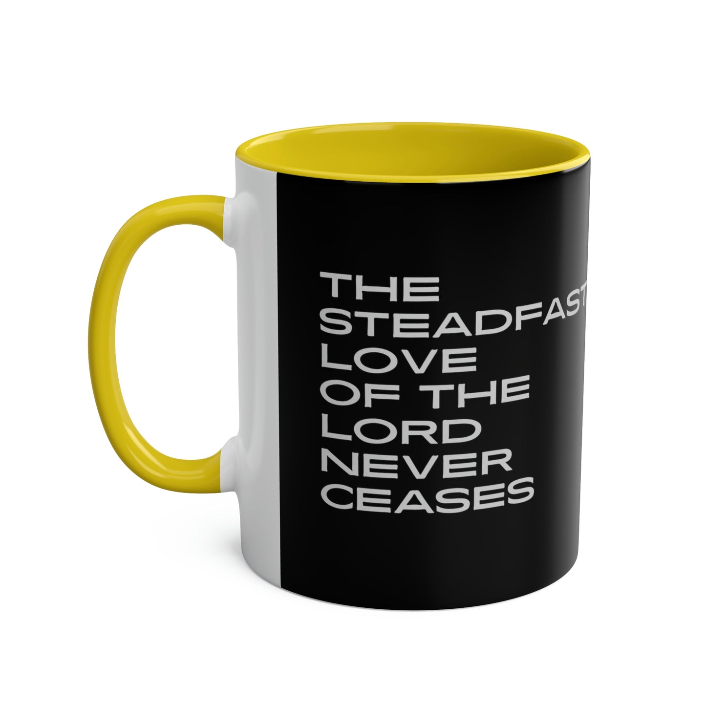 Lamentationa 3:22 - The Steadfast Love of the Lord - Two-Tone Coffee Mugs, 11oz