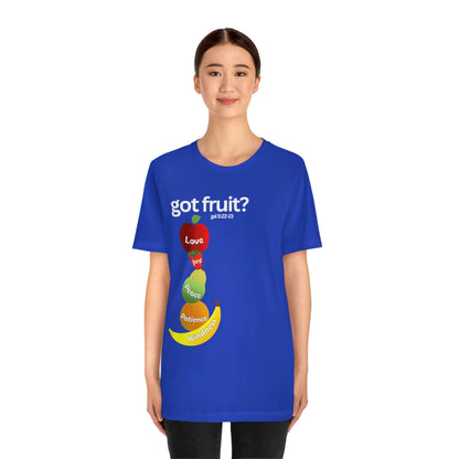 Galatians 5:22-23 Fruit of the Spirit Unisex Jersey Short Sleeve Tee