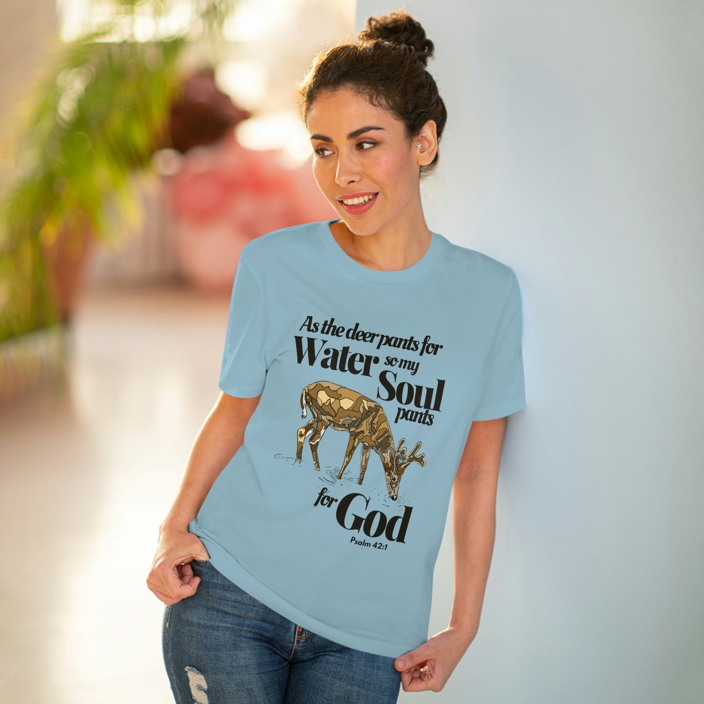 Psalm 42:1 As the Deer Pants for Water Organic Creator T-shirt - Unisex