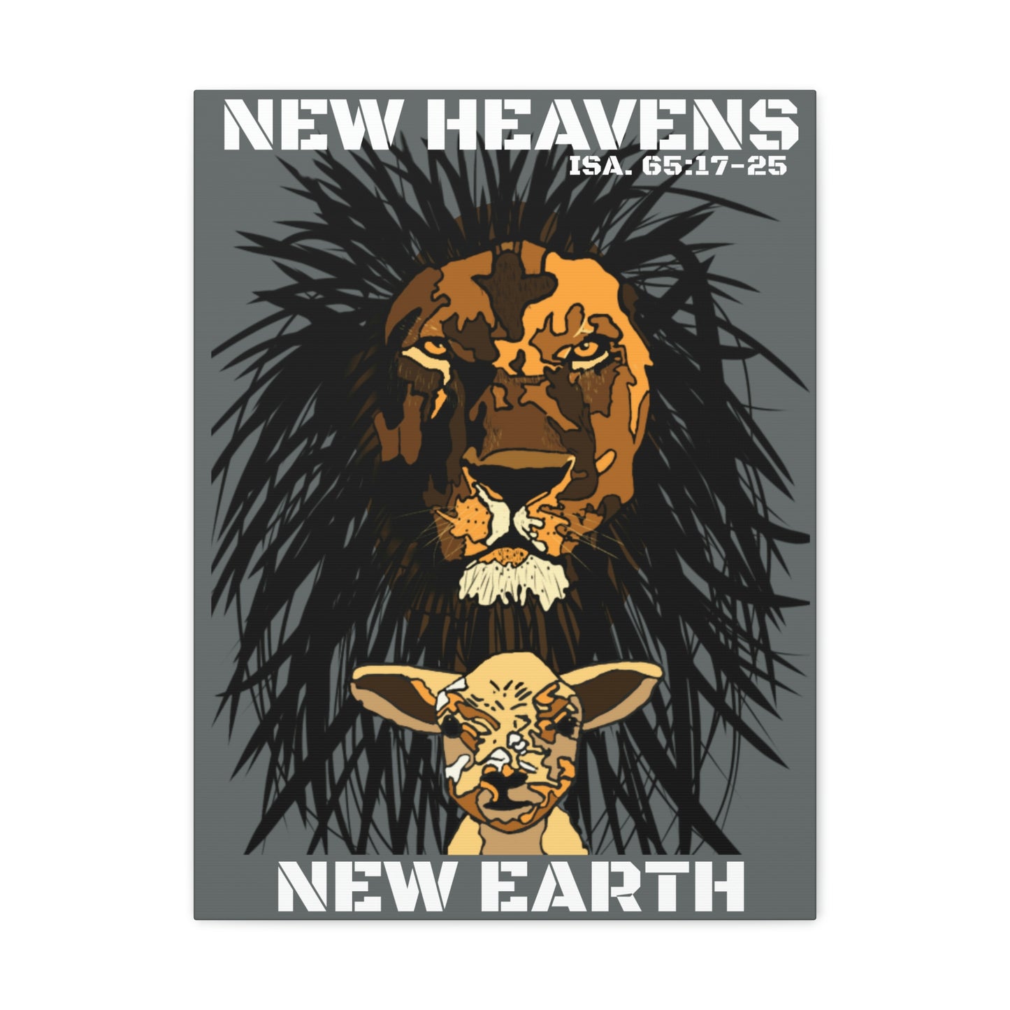 Isaiah 65 Lion and Lamb Canvas Gallery Wrap 18" x 24"