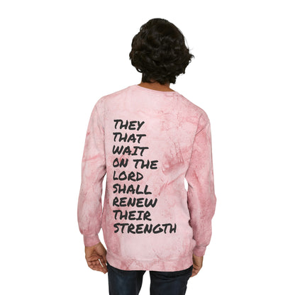 Isaiah 40:13 Wait on the Lord Unisex Color Blast Crewneck Sweatshirt