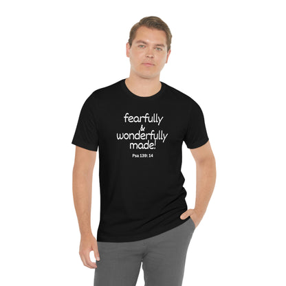 Psalm 139:14 Fearfully and Wonderfully Made Unisex Jersey Short Sleeve Tee