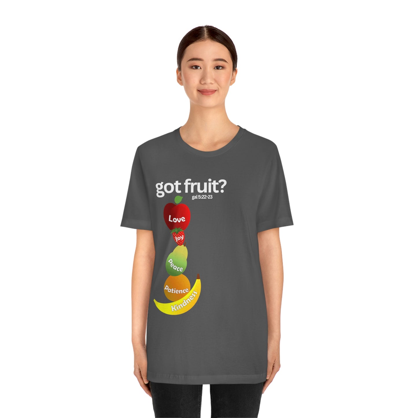 Galatians 5:22-23 Fruit of the Spirit Unisex Jersey Short Sleeve Tee