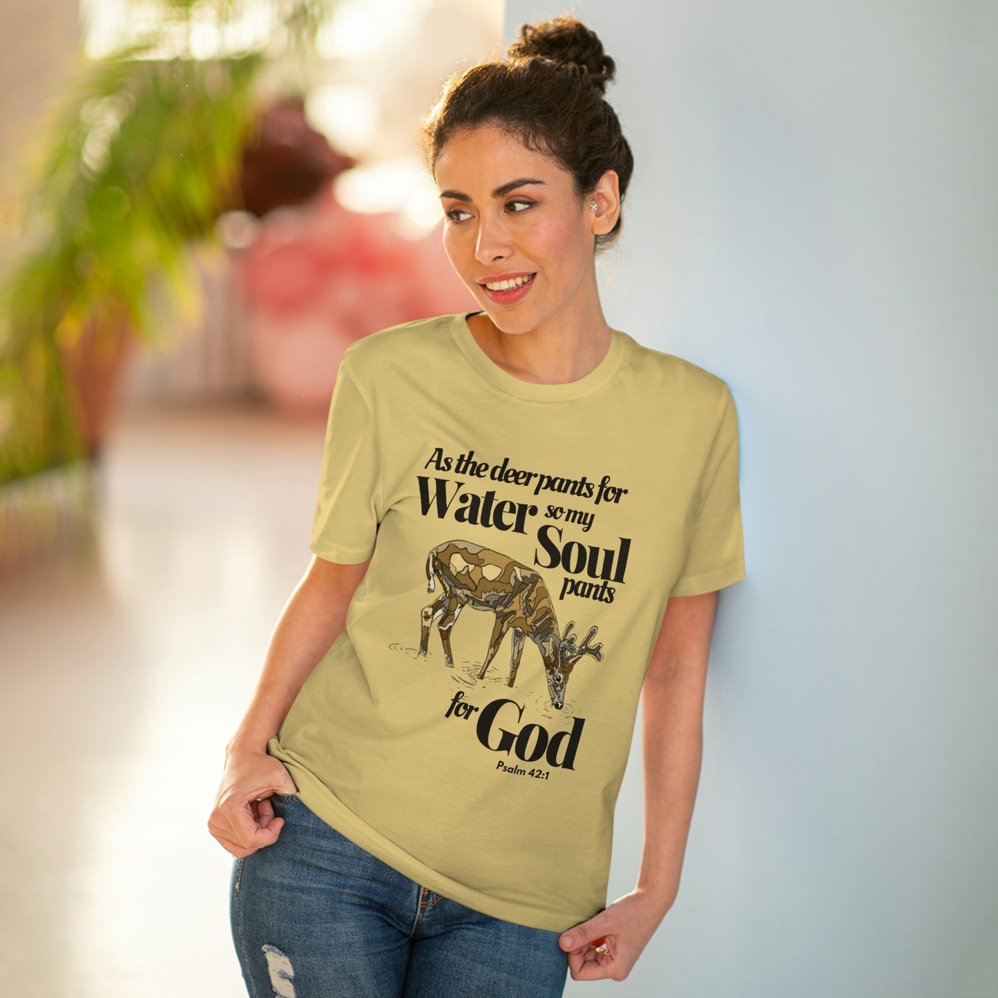 Psalm 42:1 As the Deer Pants for Water Organic Creator T-shirt - Unisex