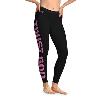 Proverbs 3:5 Trust God Stretchy Leggings (Pink)