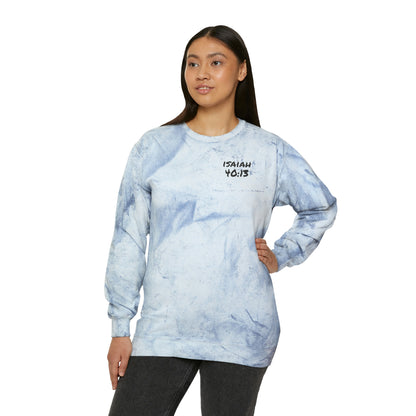 Isaiah 40:13 Wait on the Lord Unisex Color Blast Crewneck Sweatshirt