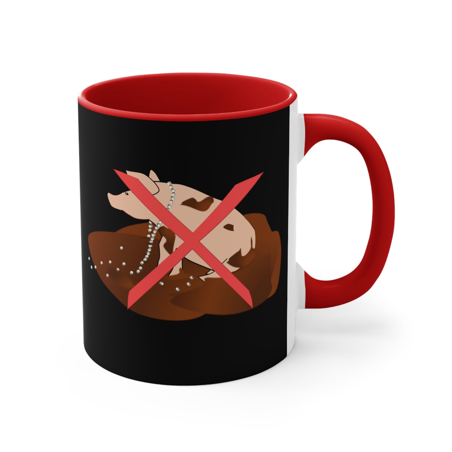 Matthew 7:6 Cast Not Thy Pearls to Pigs Accent Mug