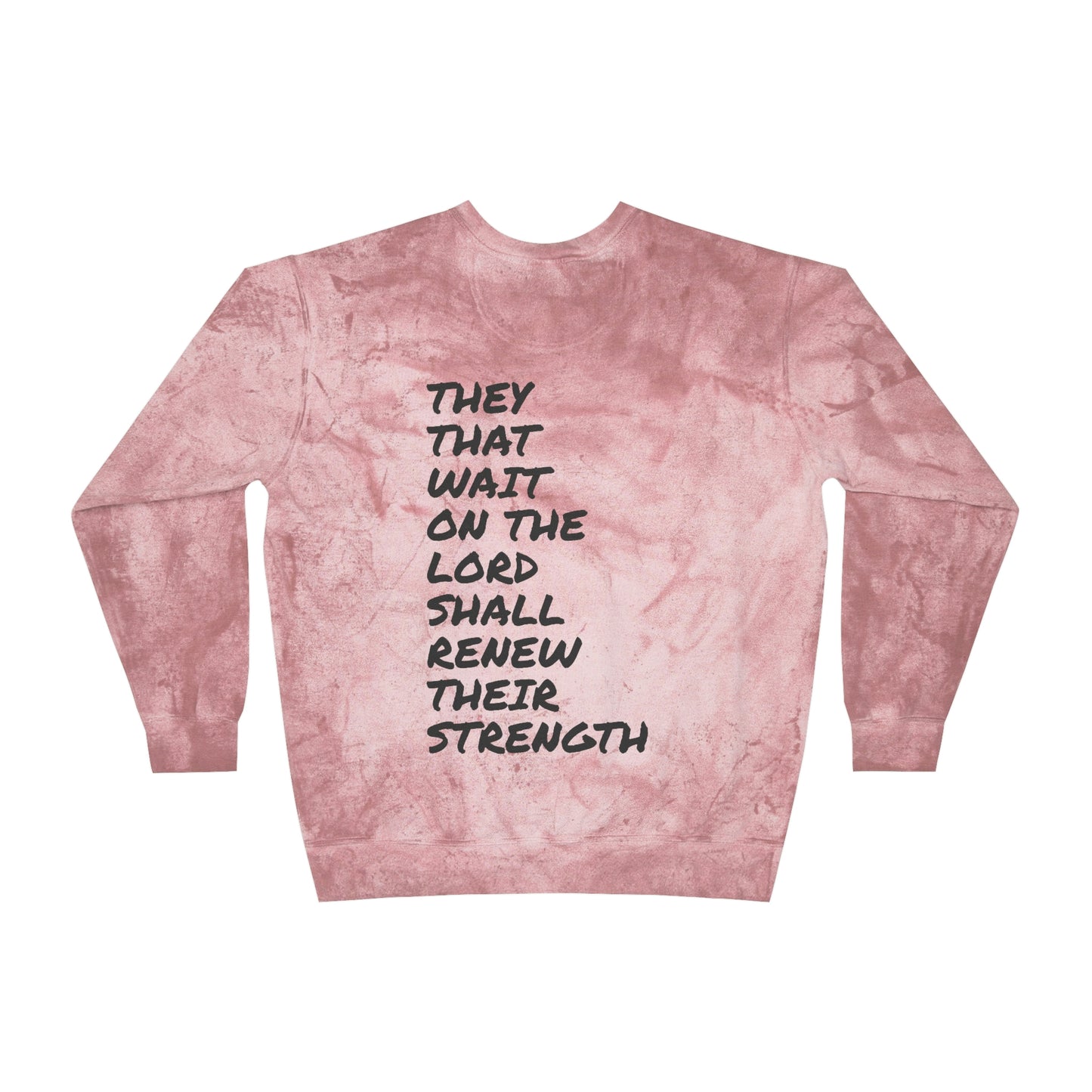 Isaiah 40:13 Wait on the Lord Unisex Color Blast Crewneck Sweatshirt