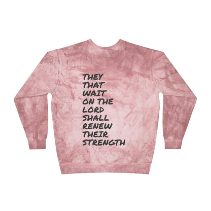 Isaiah 40:13 Wait on the Lord Unisex Color Blast Crewneck Sweatshirt