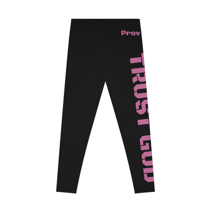 Proverbs 3:5 Trust God Stretchy Leggings (Pink)