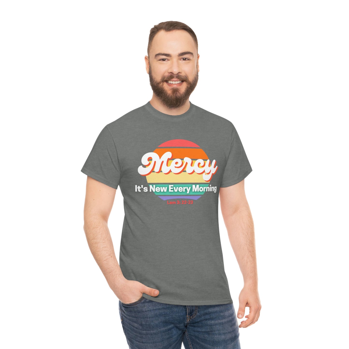 Lamentations 3:22-23 His Mercies Are New Every Morning - Unisex Heavy Cotton Tee