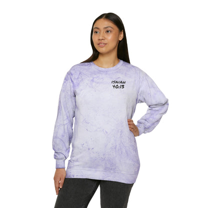 Isaiah 40:13 Wait on the Lord Unisex Color Blast Crewneck Sweatshirt