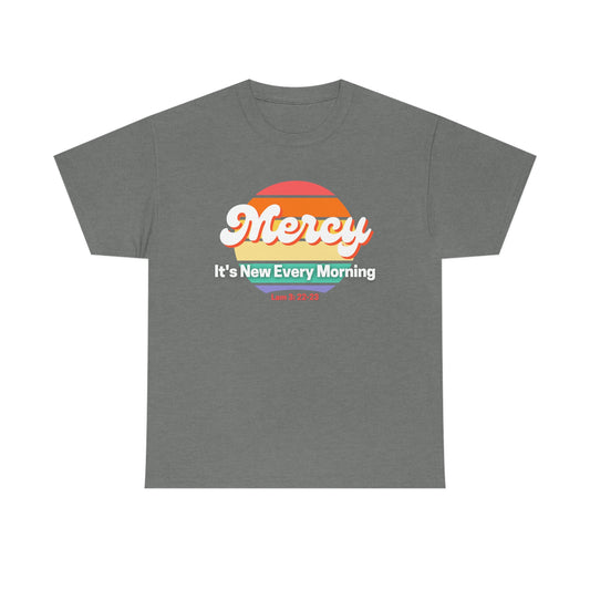 Lamentations 3:22-23 His Mercies Are New Every Morning - Unisex Heavy Cotton Tee