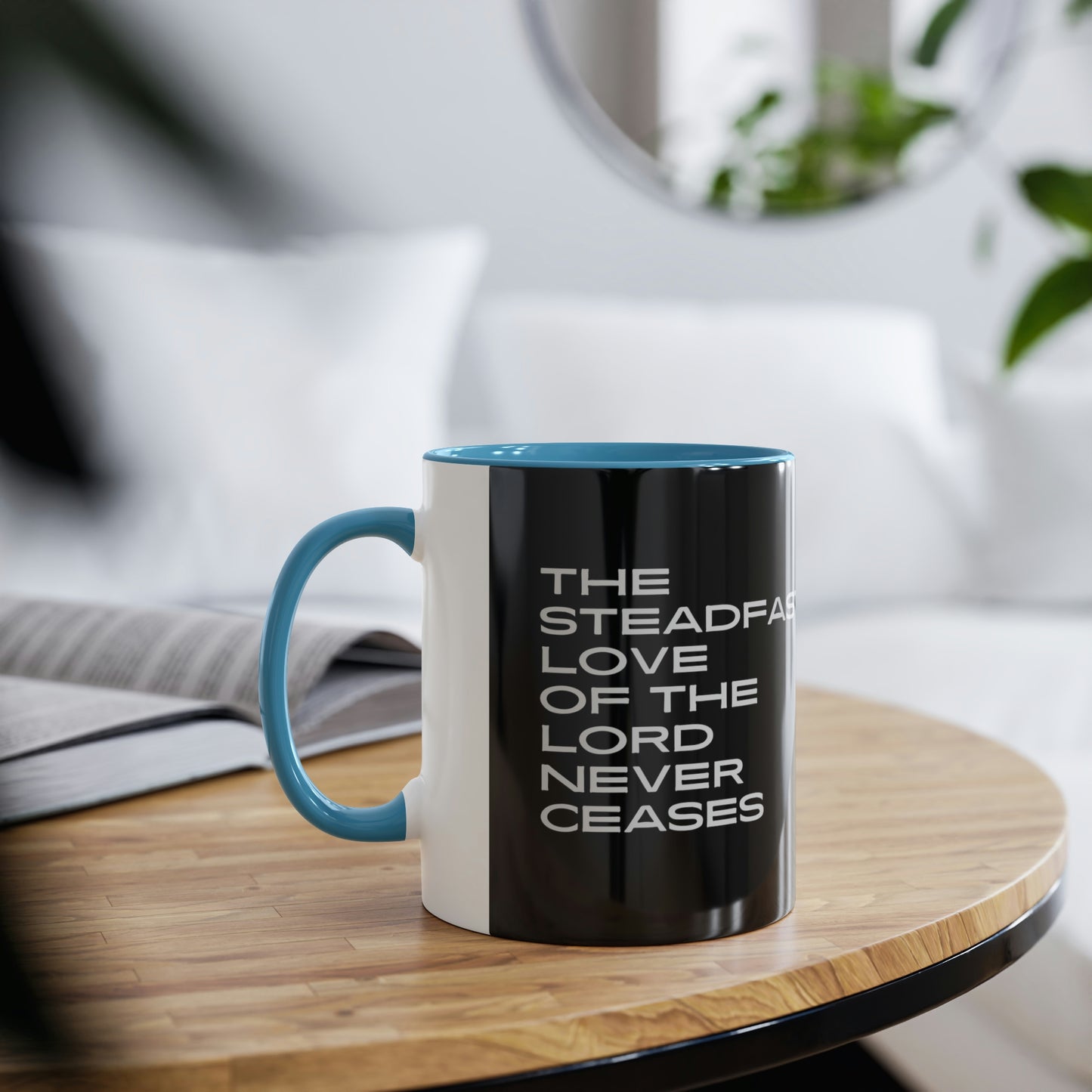 Lamentationa 3:22 - The Steadfast Love of the Lord - Two-Tone Coffee Mugs, 11oz