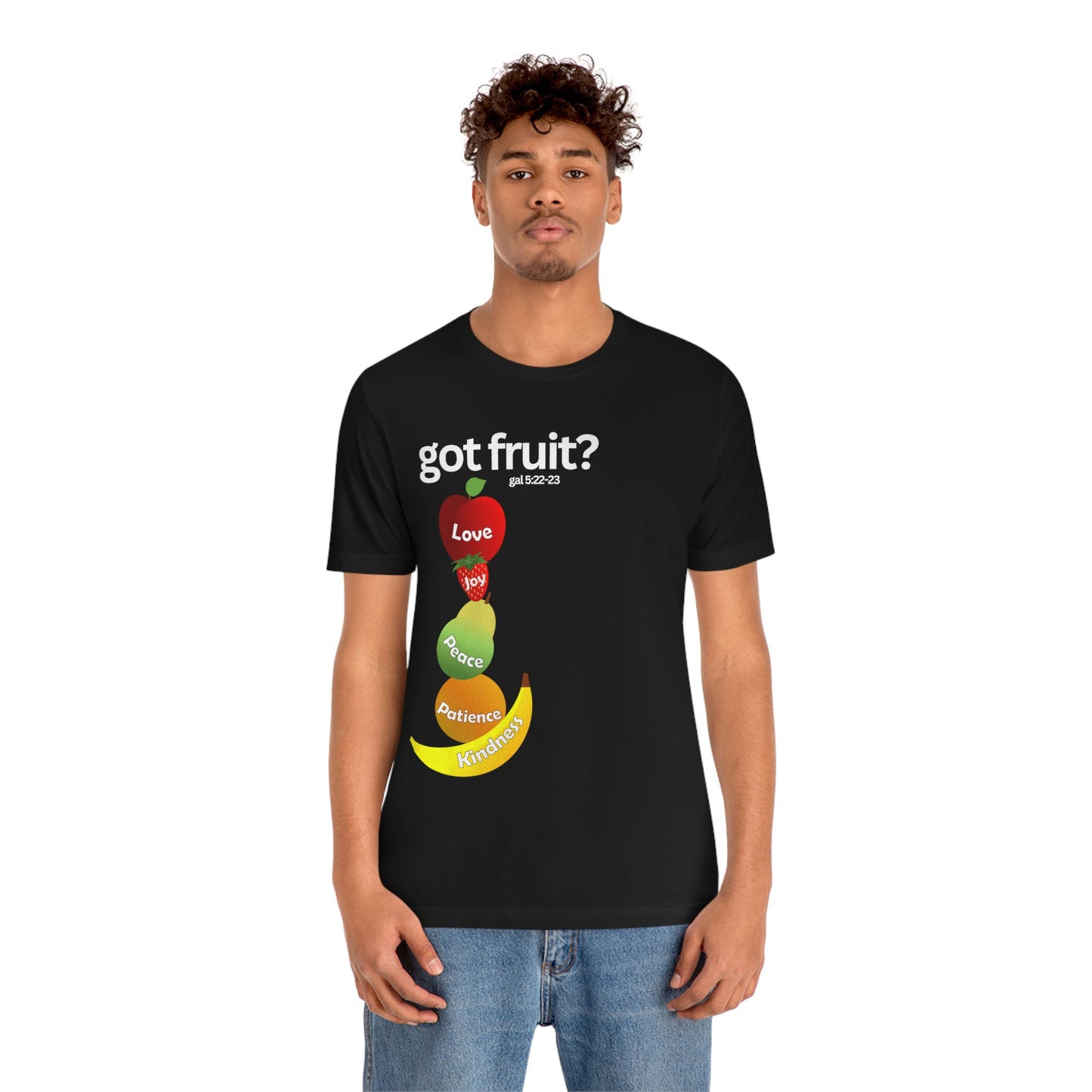 Galatians 5:22-23 Fruit of the Spirit Unisex Jersey Short Sleeve Tee