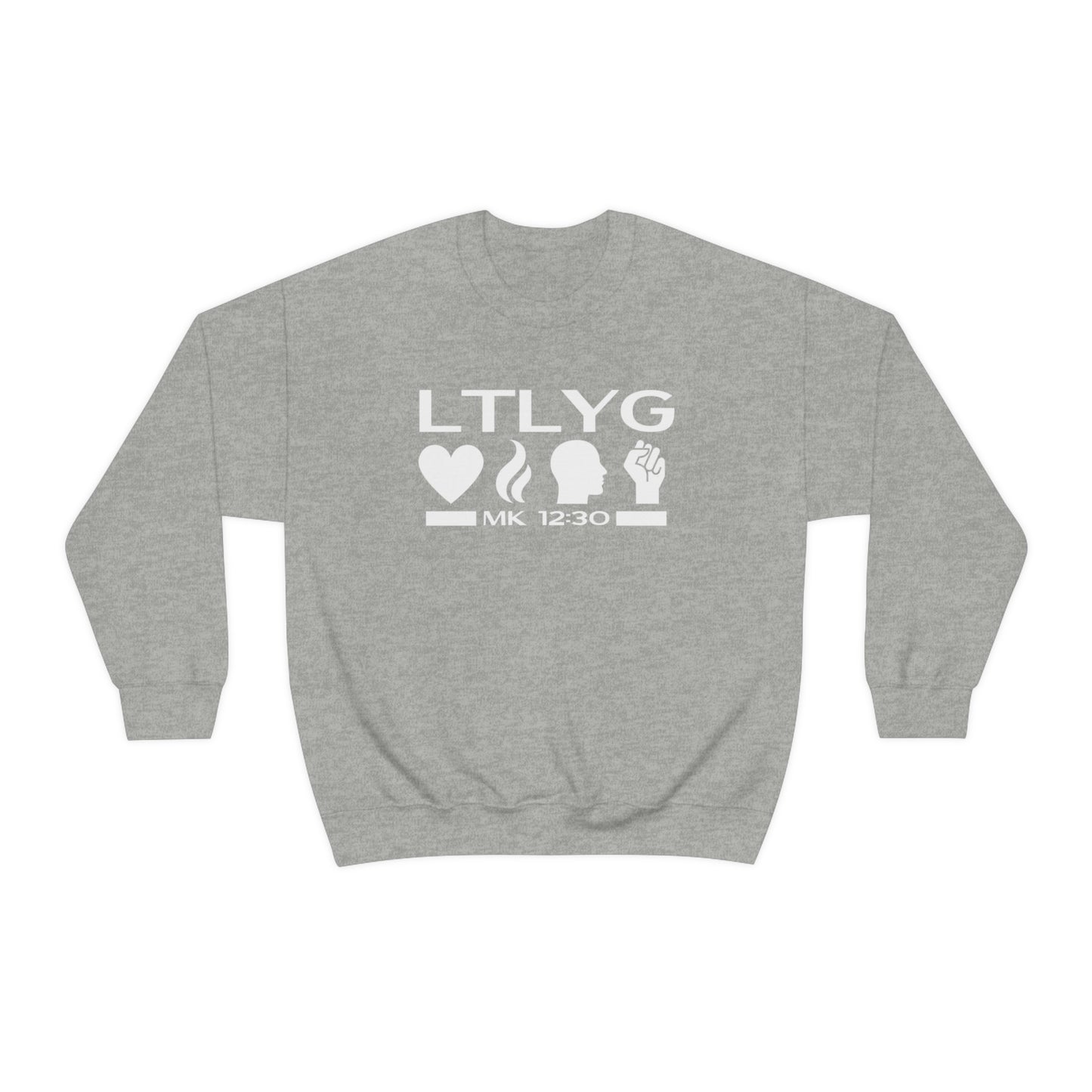 Mark 12:30 Love the Lord Your God Unisex Heavy Blend Crewneck Sweatshirt