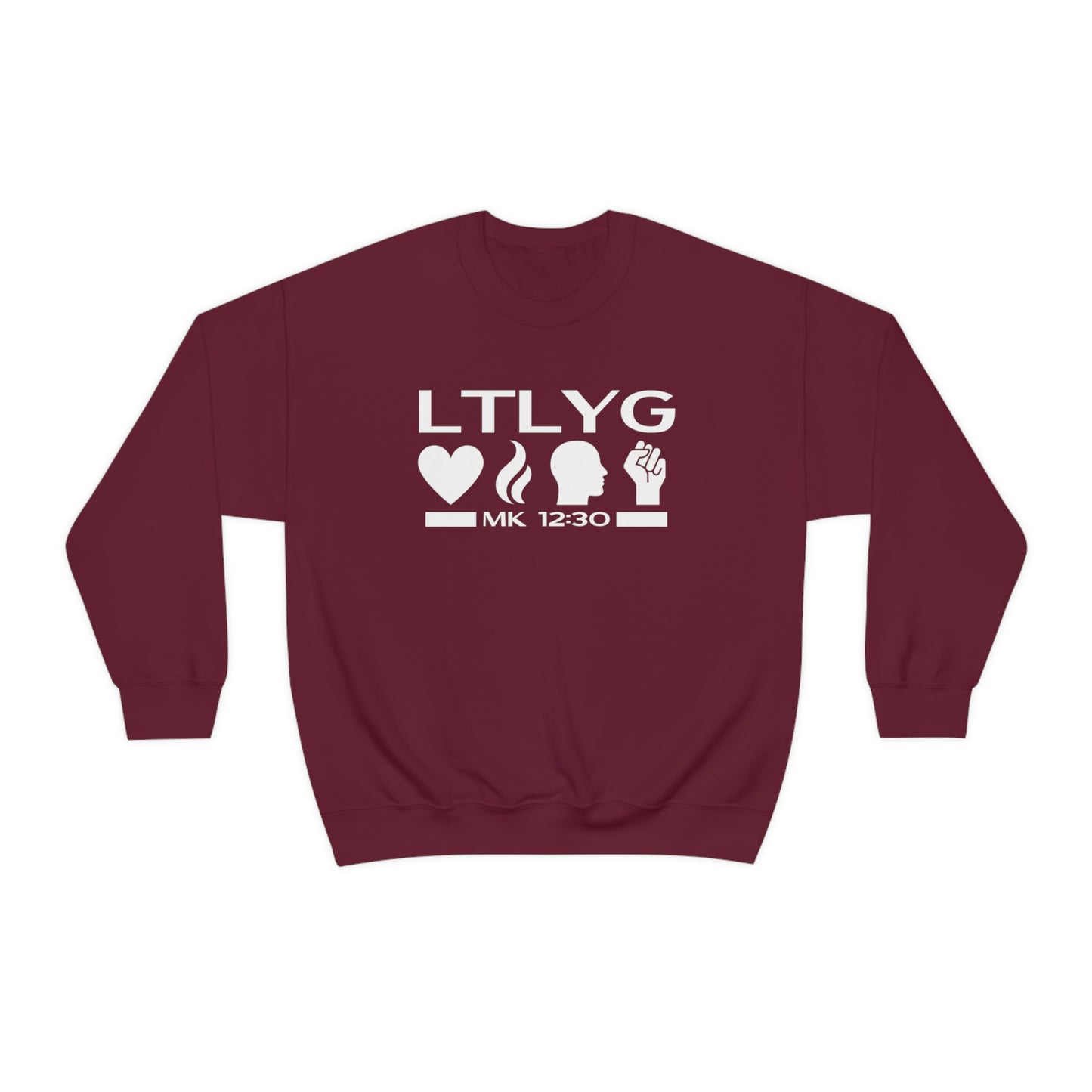 Mark 12:30 Love the Lord Your God Unisex Heavy Blend Crewneck Sweatshirt