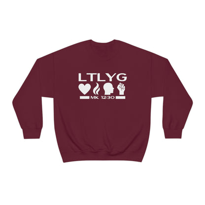 Mark 12:30 Love the Lord Your God Unisex Heavy Blend Crewneck Sweatshirt