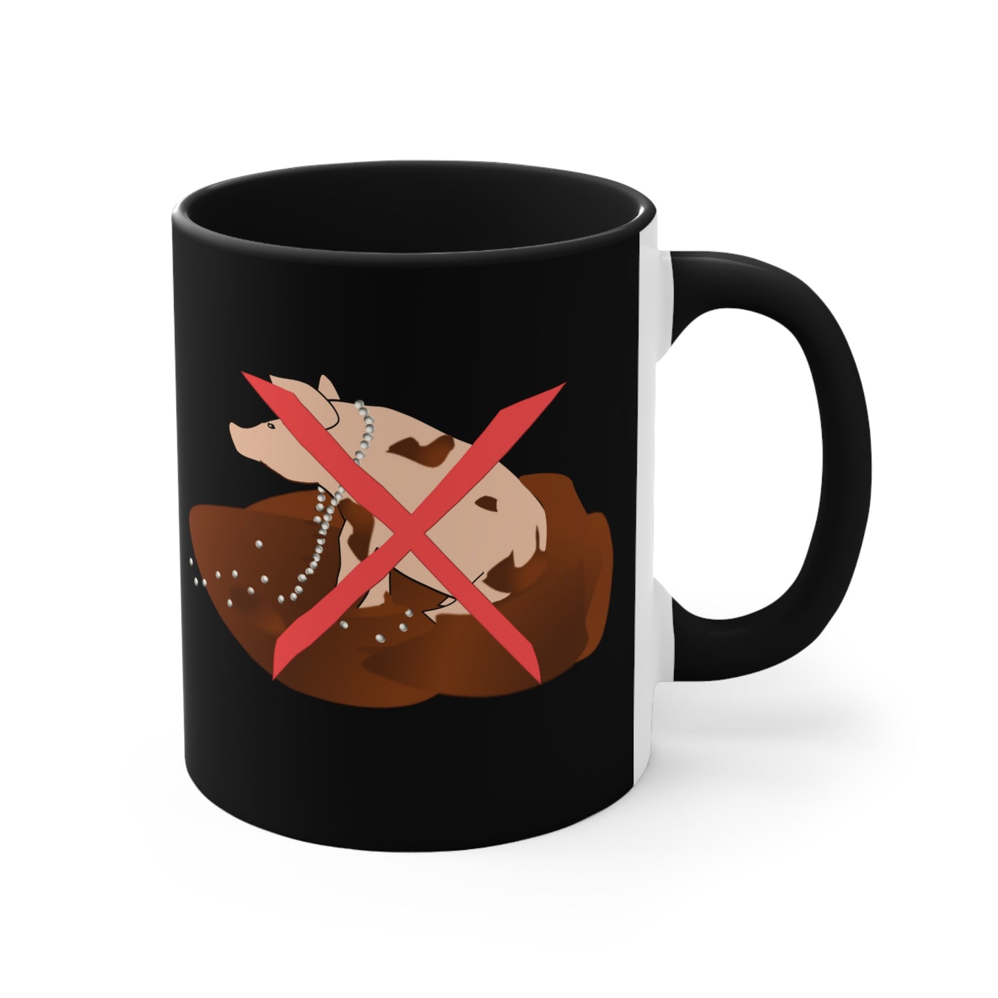 Matthew 7:6 Cast Not Thy Pearls to Pigs Accent Mug