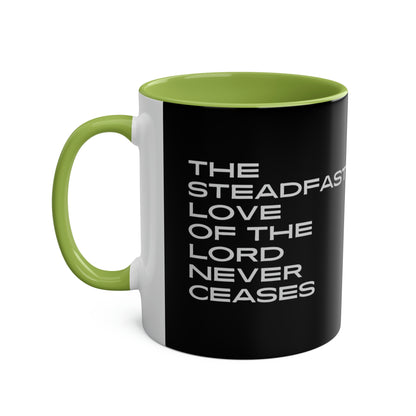 Lamentationa 3:22 - The Steadfast Love of the Lord - Two-Tone Coffee Mugs, 11oz