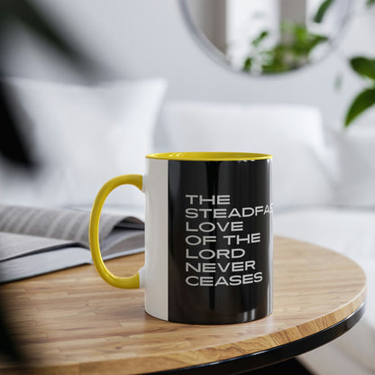 Lamentationa 3:22 - The Steadfast Love of the Lord - Two-Tone Coffee Mugs, 11oz