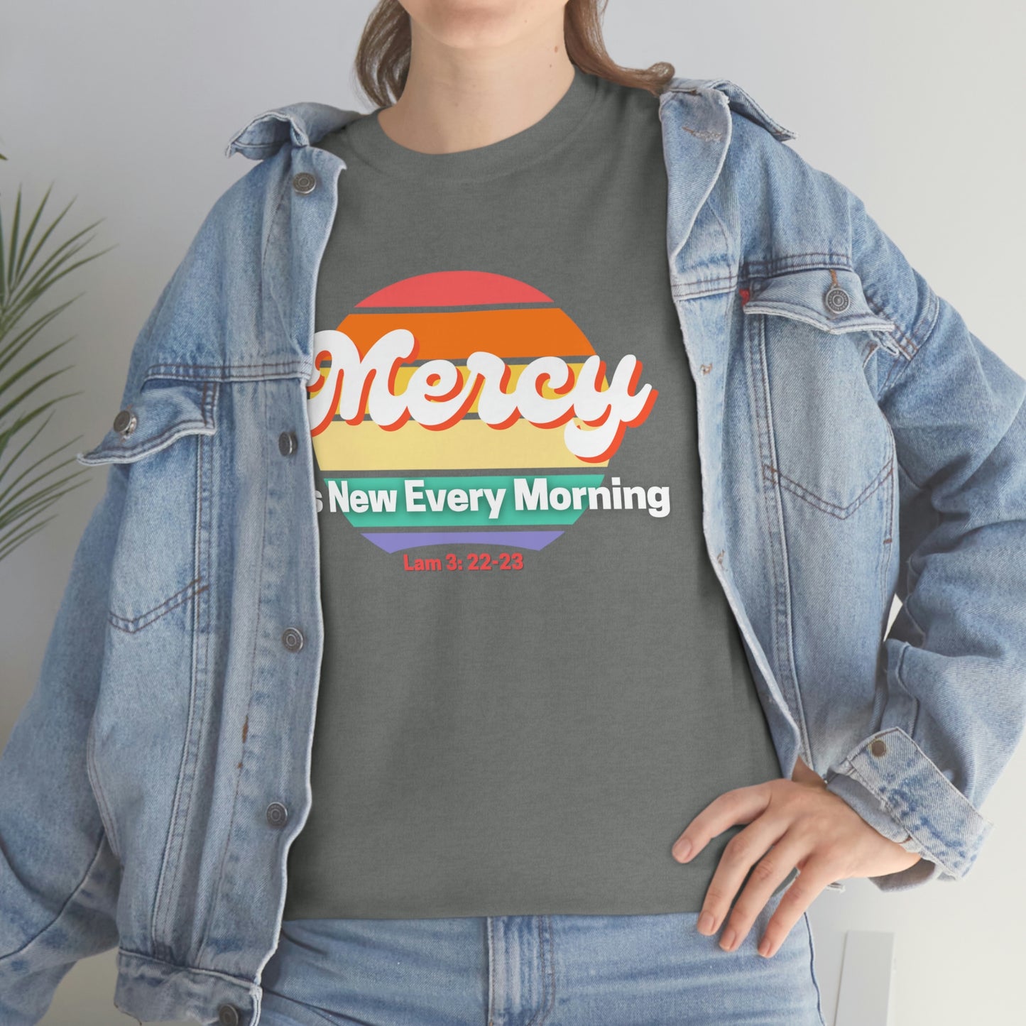 Lamentations 3:22-23 His Mercies Are New Every Morning - Unisex Heavy Cotton Tee