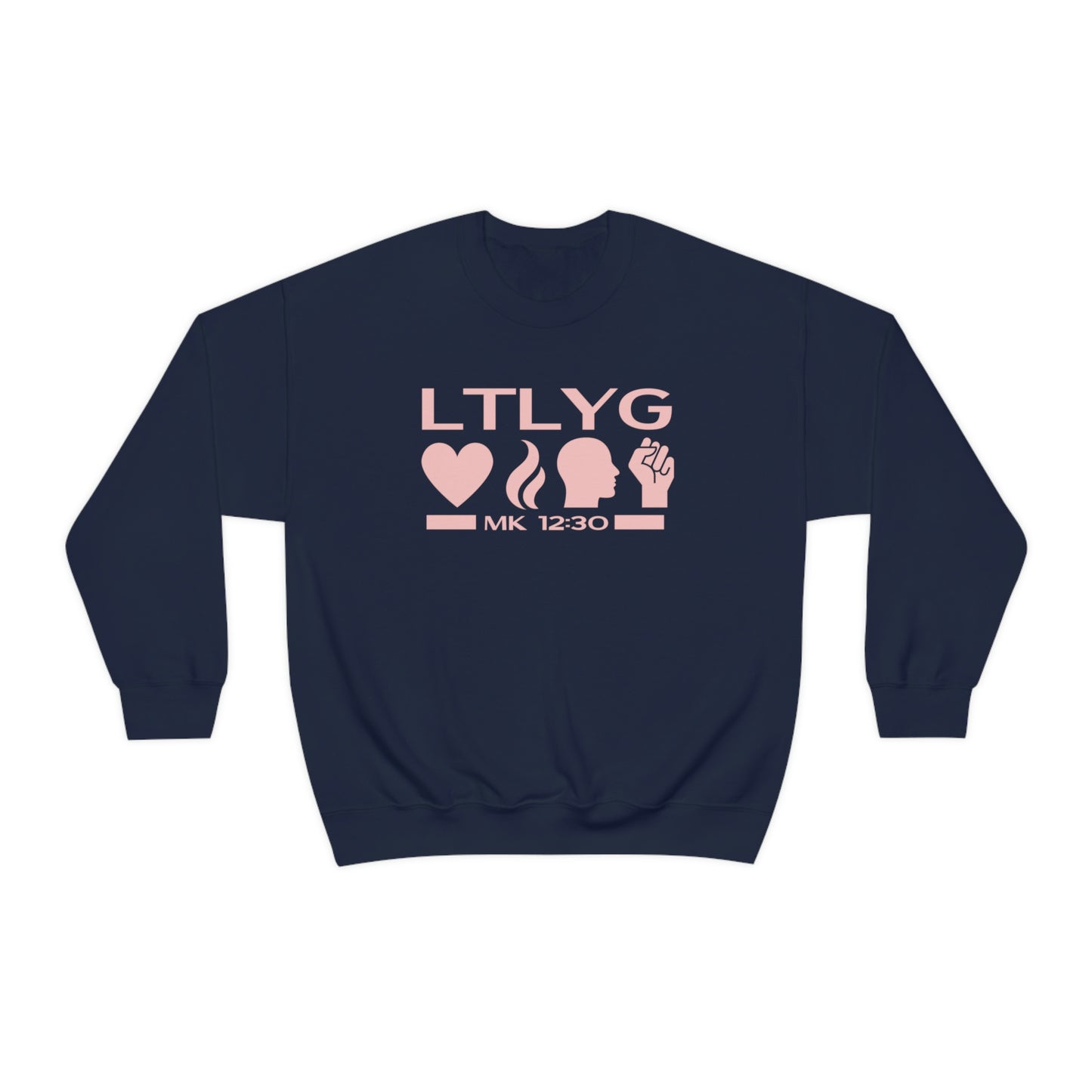 Mark 12:30 Love the Lord Your God Unisex Heavy Blend Crewneck Sweatshirt