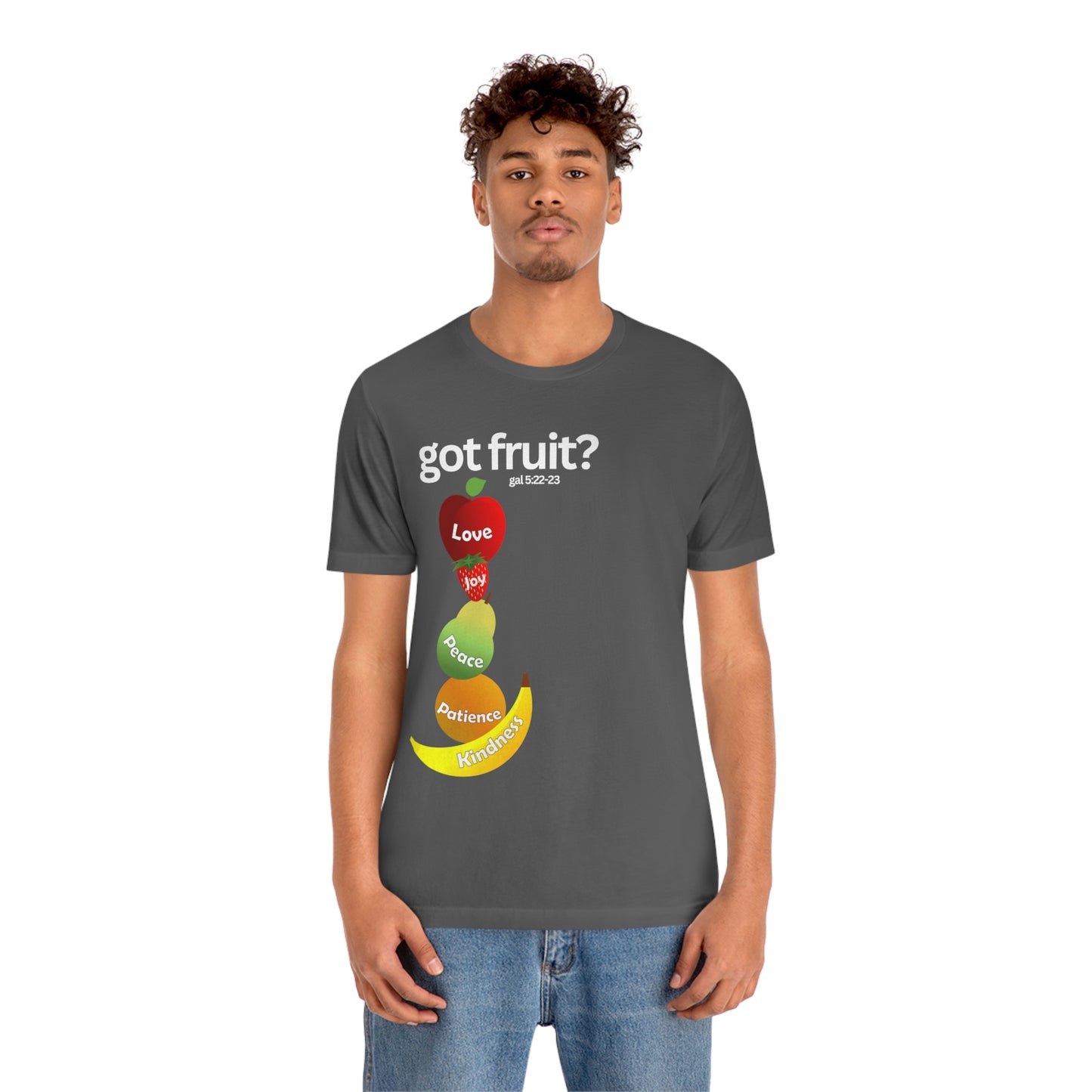 Galatians 5:22-23 Fruit of the Spirit Unisex Jersey Short Sleeve Tee