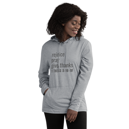 1Thessalonians 5:16-18 Rejoice Pray Give Thanks Unisex Lightweight Hoodie